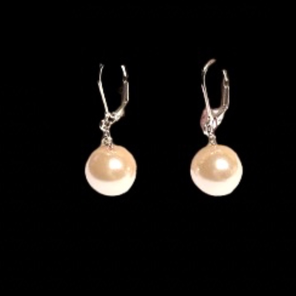 Apostle Creations Large Pearl & Silver Earrings